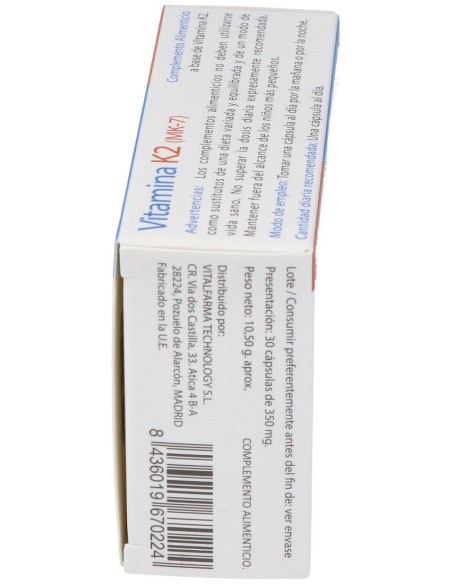 Vitalfarma Vitamina K2 135 Mcg 30 Capsulas