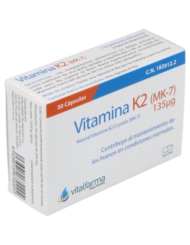 Vitalfarma Vitamina K2 135 Mcg 30 Capsulas