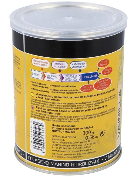 Drasanvi Collmar® Colágeno Marino + Magnesio + Cúrcuma Sabor Vainilla 300G
