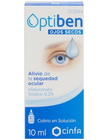 Optiben Ojos Secos Gotas Sequedad Ocular, 10 Ml