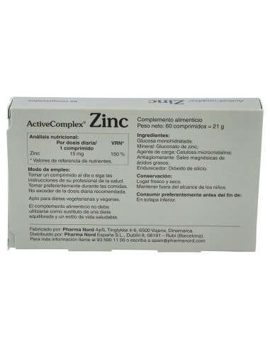 Activecomplex Zinc 60 Comprimidos