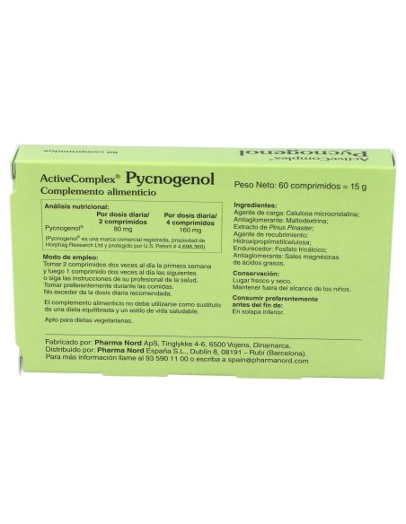Activecomplex Pycnogenol 60 Compr Pharma