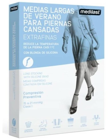 Medilast Media Larga Con Blonda Compresión Normal Unisex Beige , 1 Ud