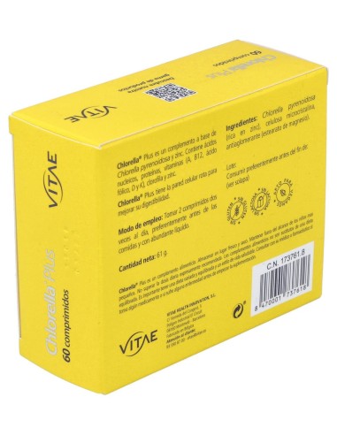 Chlorella Plus Con Zinc 60 Compr Vitae