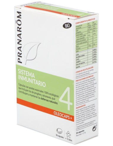 Pranarôm Oleocaps+ 4 Sistema Inmunitario Bio 30Caps