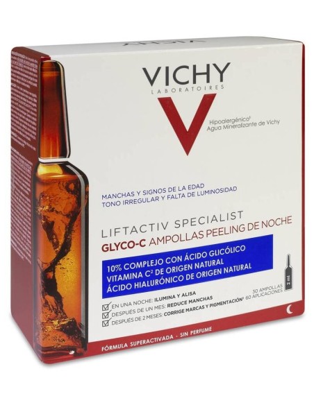Vichy Ampollas Liftactiv Glyco-C Peeling Noche, 30 Uds X 2 Ml