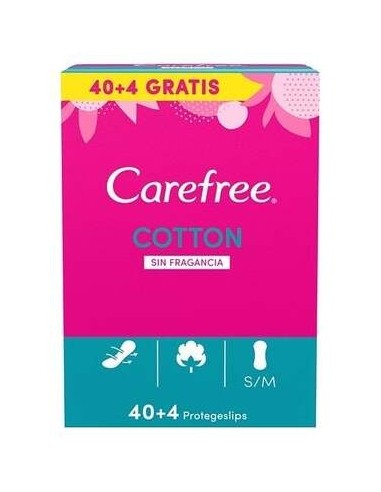 Carefree Cotton Sin Fragancia Protegeslips S/M 44Uds