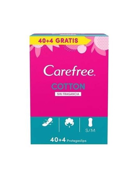 Carefree Cotton Sin Fragancia Protegeslips S/M 44Uds