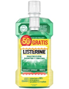 Listerine Enjuague Bucal Protección Dientes Y Encías Menta 500+250Ml