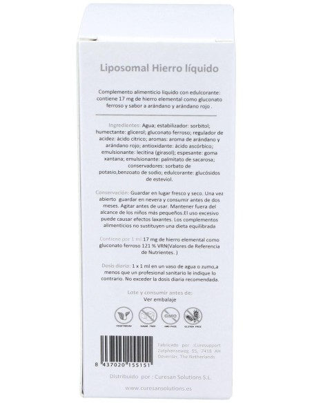 Curesupport Liposomal Hierro 60Ml