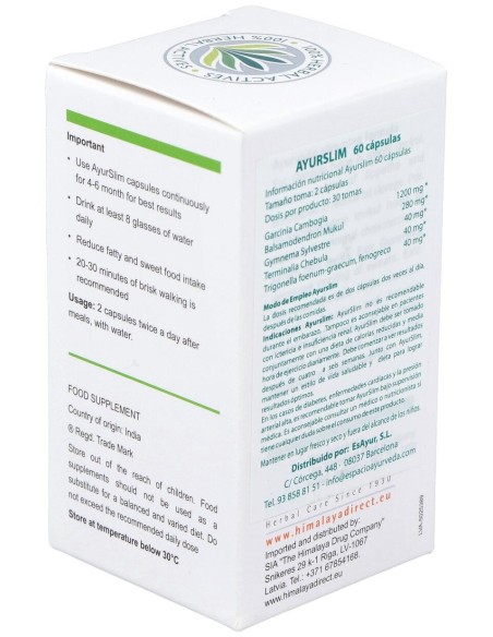 Himalaya Healthcare Ayurslim Adelgazar 60Cáps