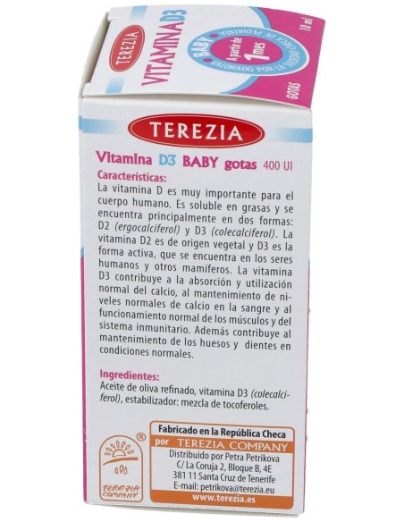 Terezia Vitamina D3 Gotas 10Ml