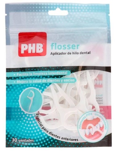 Phb Flosser Aplicador Desechable Para Hilo Dental, 30 Uds