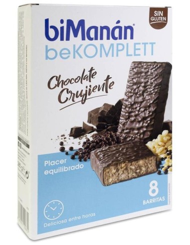 Bimanán Barrita De Chocolate Crujiente, 8 Uds
