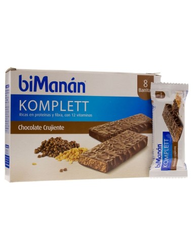 Bimanán Barrita De Chocolate Crujiente, 8 Uds