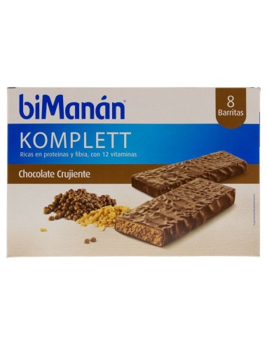 Bimanán Barrita De Chocolate Crujiente, 8 Uds