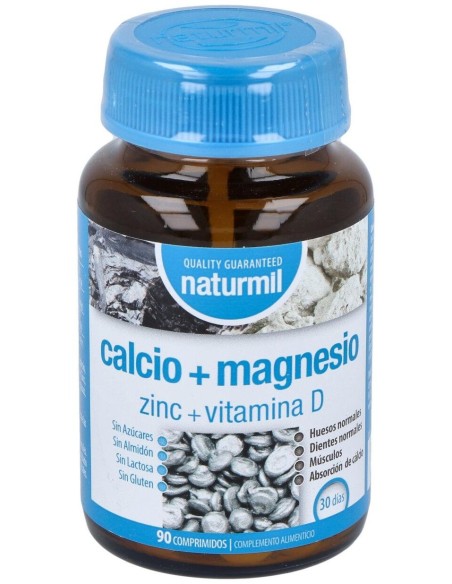 Naturmil Calcio + Magnesio + Zinc + Vitamina D 90 Comprimidos