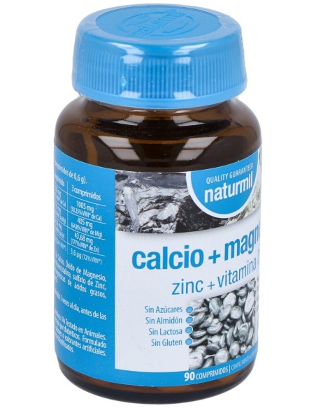 Naturmil Calcio + Magnesio + Zinc + Vitamina D 90 Comprimidos