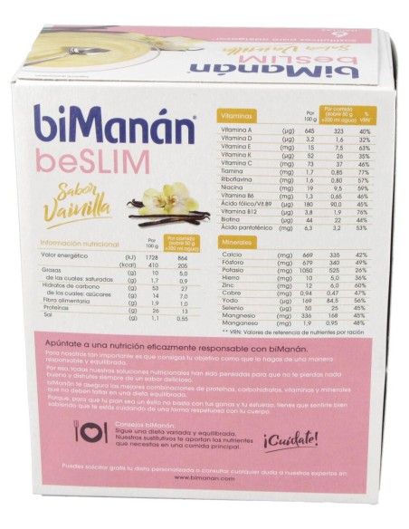 Bimanán® Beslim Natillas Vainilla 6 Sobres