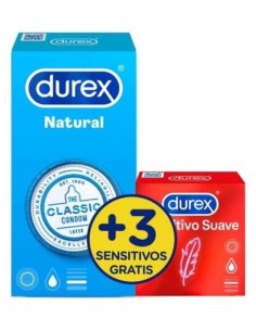 Promoción Durex Natural Plus 12 Uds + Sensitivo Suave 3 Uds, 15 Uds