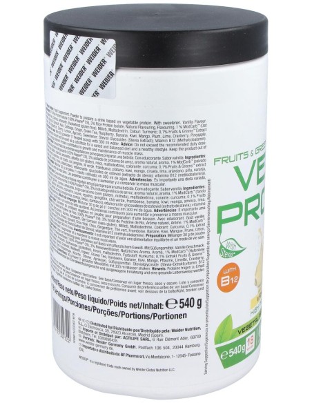 Weider Vegan Protein Vainilla 540Gr.
