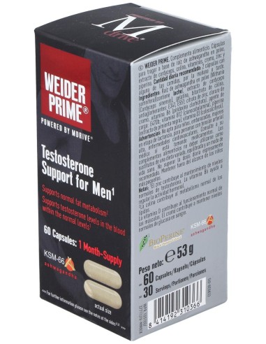 Weider Prime Testosterona Hombre 60Cap.