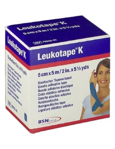 Leukotape K Cinta Autoadhesiva Elástica Azul 5 Cm X 5 M, 1 Ud