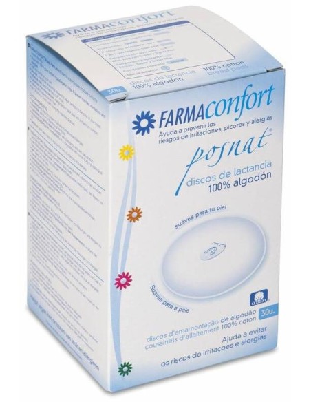 Farmaconfort Discos Absorbentes Lactancia 100% Algodón 30Uds