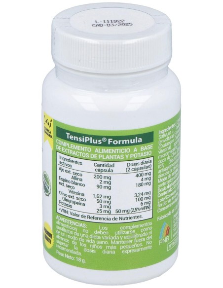 Tensiplus (Ajo+Espino Blanco) 500Mg. 30Cap
