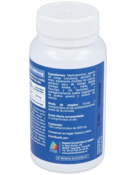 Polaris Ginkgo Biloba 2000Mg 100Comp