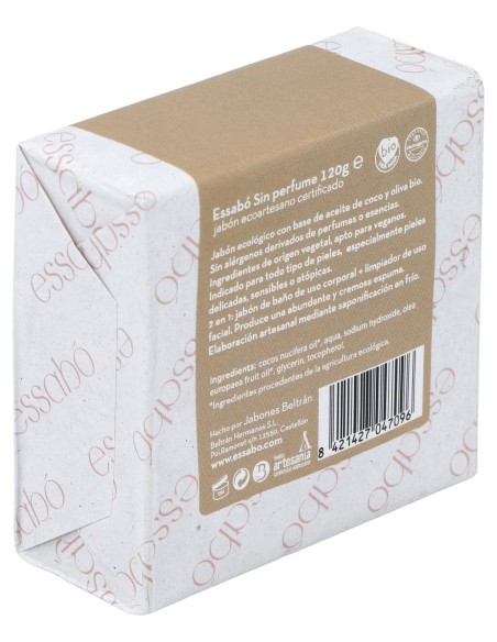 Essabo Jabon Sin Perfume Ecologico 120Gr.