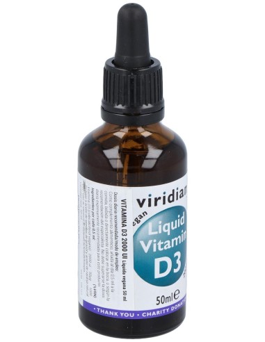 Viridian Vitamina D3 Líquida Vegana 2000Iu 50Ml