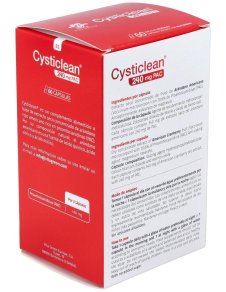 Cysticlean 240 Mg Pac, 60 Cápsulas