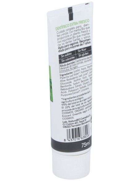 Naturabio Cosmetics Dentifrico Extra Fresco Equinacea Y Menta Bio 75Ml