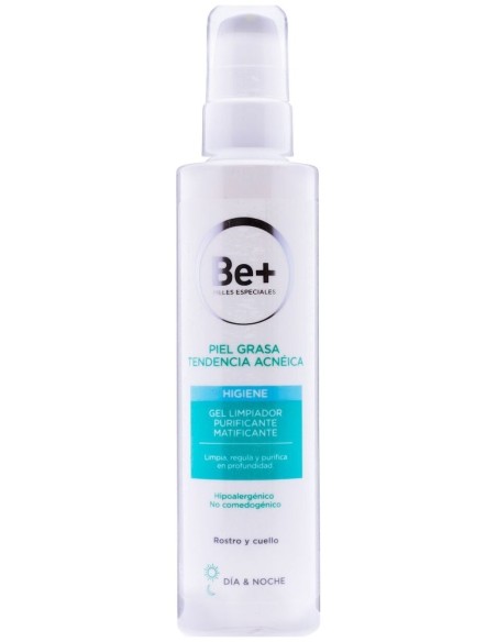 Be+ Gel Limpiador Purificante Matificante Piel Grasa, 200 Ml