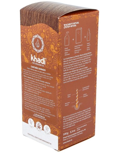Khadi Tinte Castaño Dorado 100% Vegetal 100G
