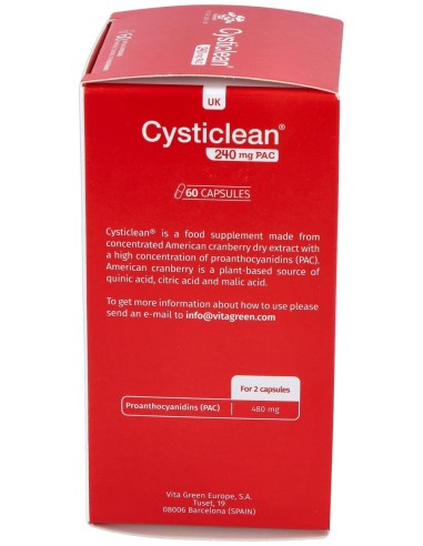 Cysticlean 240 Mg Pac, 60 Cápsulas