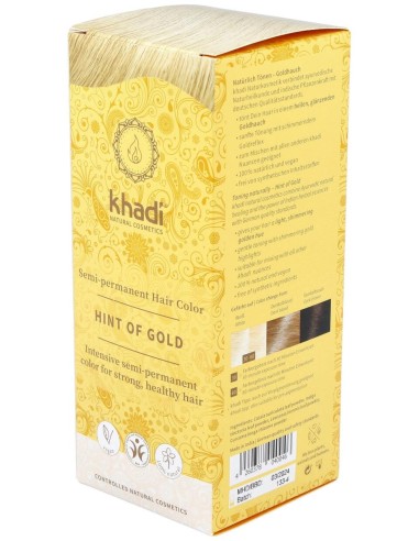 Khadi Hint Of Gold Tinte Rubio Dorado 100% Vegetal 100G