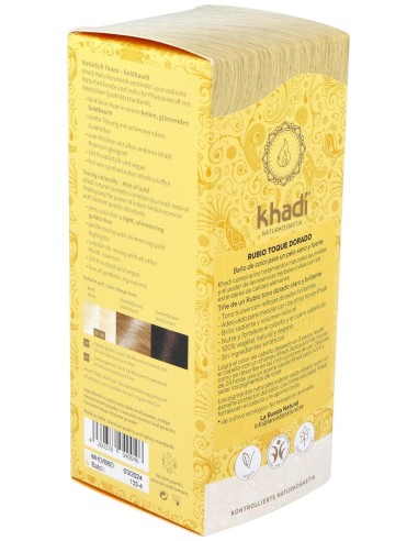Khadi Hint Of Gold Tinte Rubio Dorado 100% Vegetal 100G