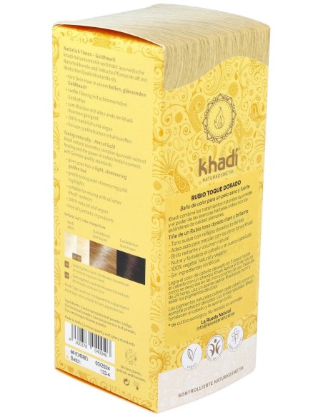 Khadi Hint Of Gold Tinte Rubio Dorado 100% Vegetal 100G