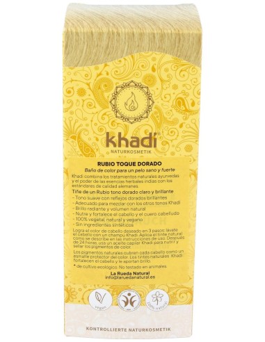 Khadi Hint Of Gold Tinte Rubio Dorado 100% Vegetal 100G