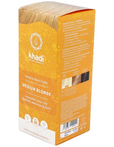 Khadi Tinte Herbal Natural Vegano Khadi Rubio Medio 100G