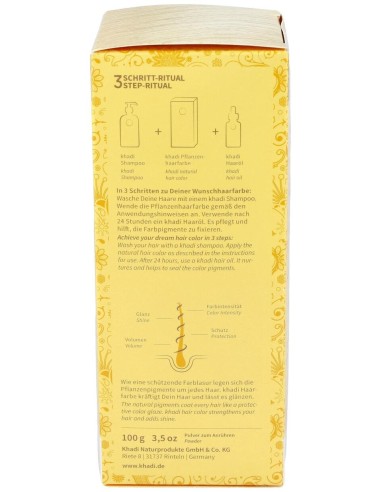 Khadi Hint Of Gold Tinte Rubio Dorado 100% Vegetal 100G