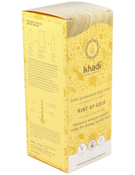 Khadi Hint Of Gold Tinte Rubio Dorado 100% Vegetal 100G