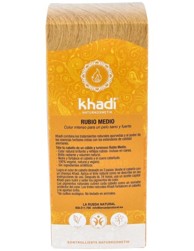 Khadi Tinte Herbal Natural Vegano Khadi Rubio Medio 100G