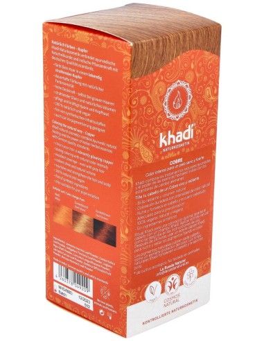 Khadi Herbal Color Cobre Brillante Rubio Y Rojizo 100G