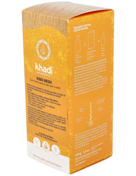 Khadi Tinte Herbal Natural Vegano Khadi Rubio Medio 100G