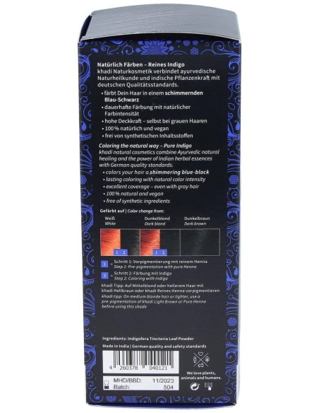 Khadi Tinte Indigo Natura Polvo 100G