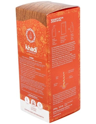 Khadi Herbal Color Cobre Brillante Rubio Y Rojizo 100G