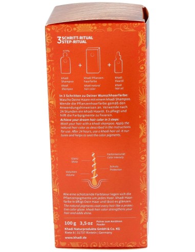 Khadi Herbal Color Cobre Brillante Rubio Y Rojizo 100G